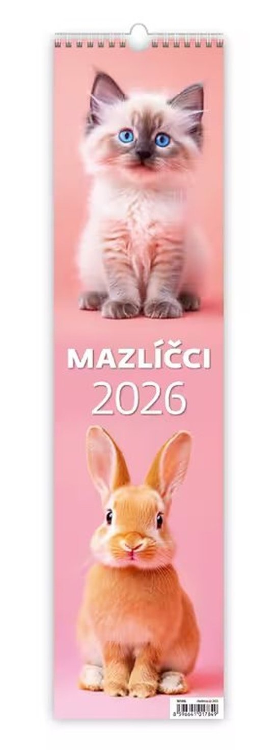 Mazlíčci 2026 vázanka - nástěnný klaendář