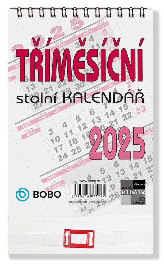 Tříměsíční kalendář 2025 - stolní kalendář -  Autor Neuveden