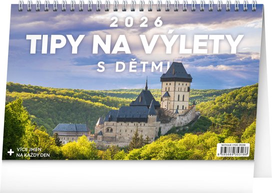 NOTIQUE Stolní kalendář Tipy na výlety s dětmi 2026