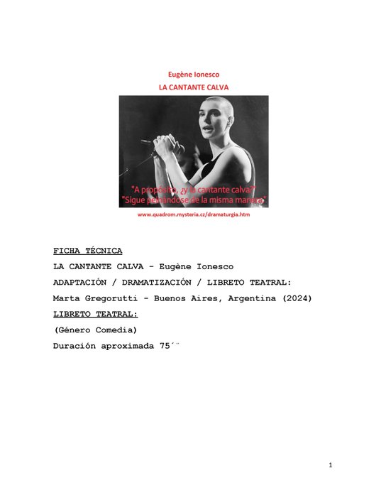 Cantante calva -  Eugéne Ionesco