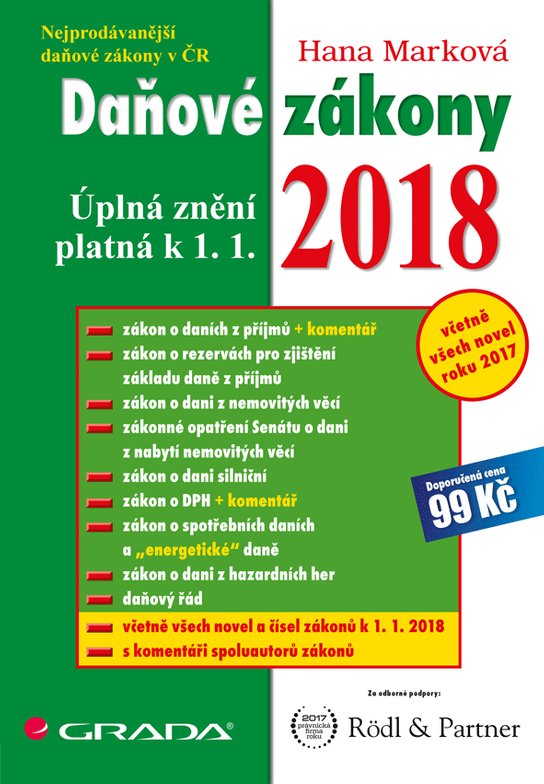 Daňové zákony 2018 -  Hana Marková