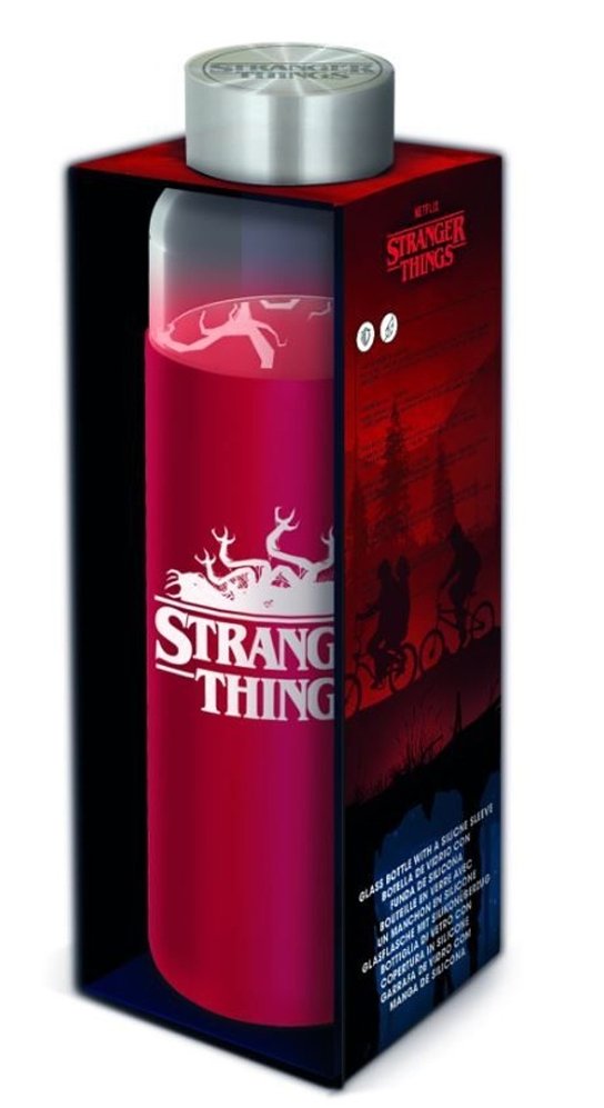 Skleněná láhev se silikonovým návlekem s motivem Stranger Things