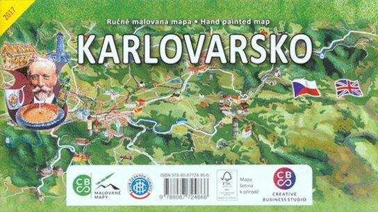 Karlovarsko (Ručně malovaná mapa)