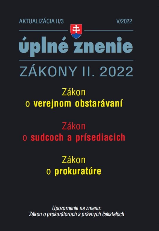 Aktualizácia II/3 2022 – Sudcovia a prokurátori - Autor Neuveden