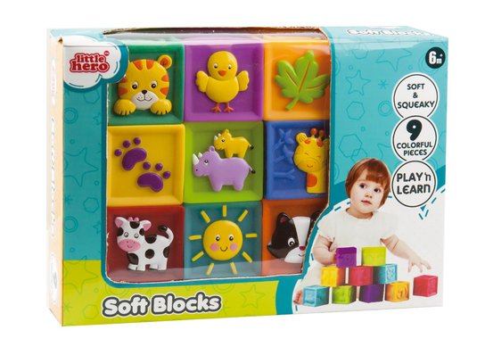 Teddies BABY Kostky měkké pískací 9 ks