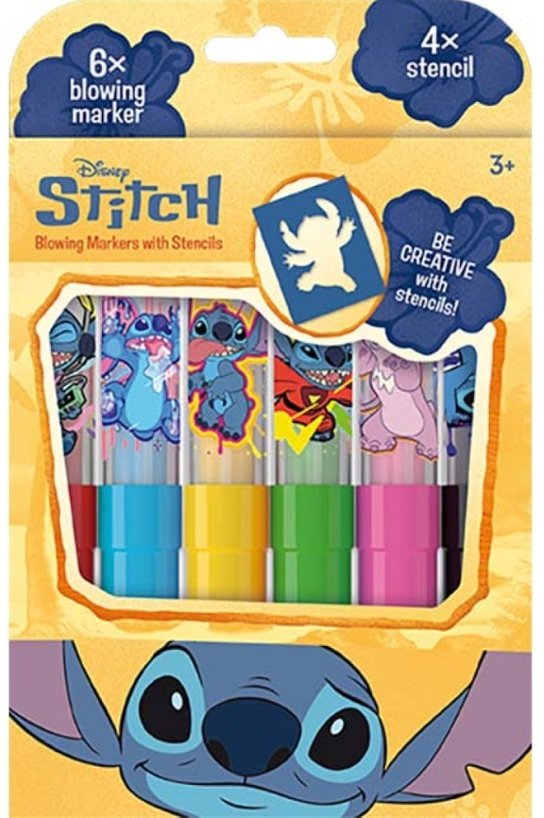 Foukací fixy Lilo & Stitch – sada 6 barev se šablonami