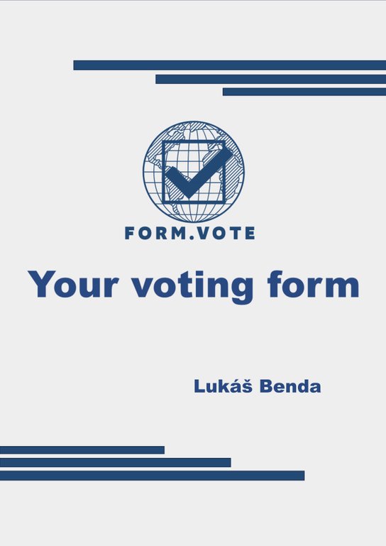 FORM.VOTE  Your voting form -  Lukáš Benda