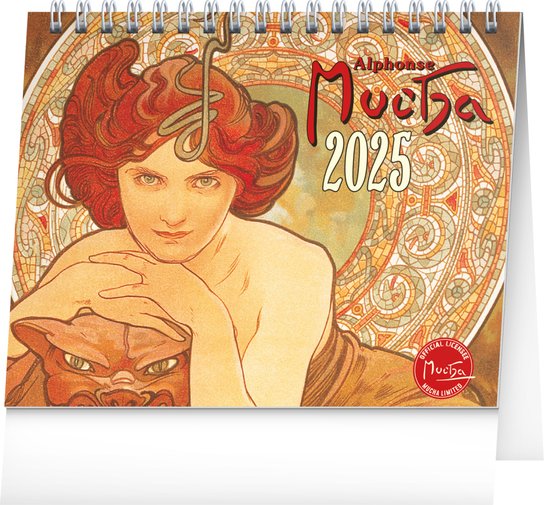 NOTIQUE Stolní kalendář Alfons Mucha 2025 (řádky)