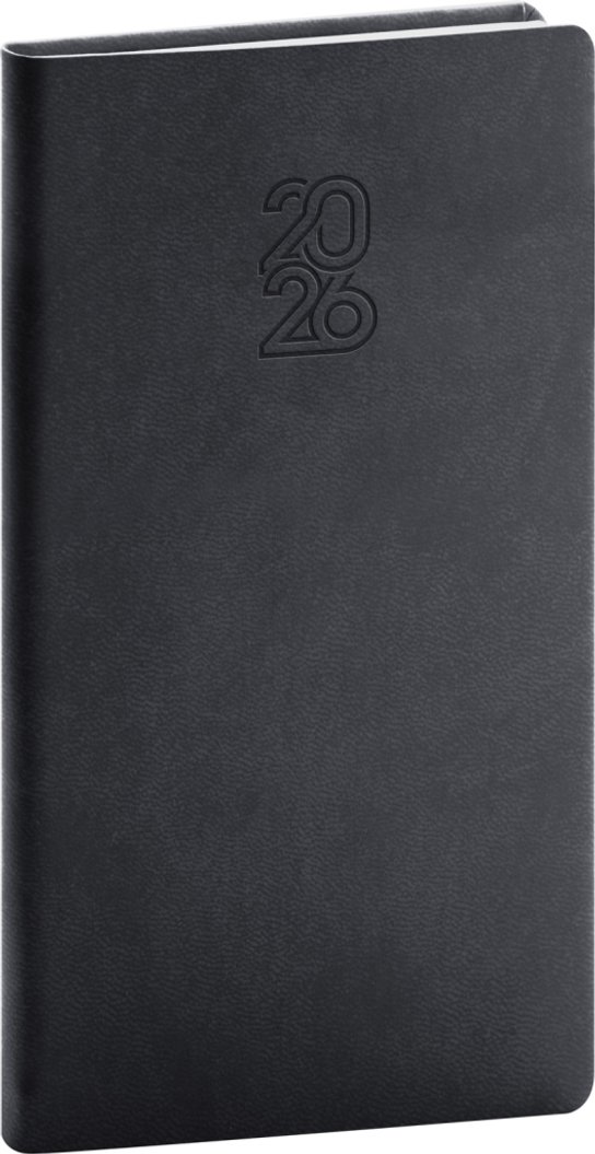 NOTIQUE Kapesní diář Aprint 2026, černý, 9 x 15,5 cm Presco Group
