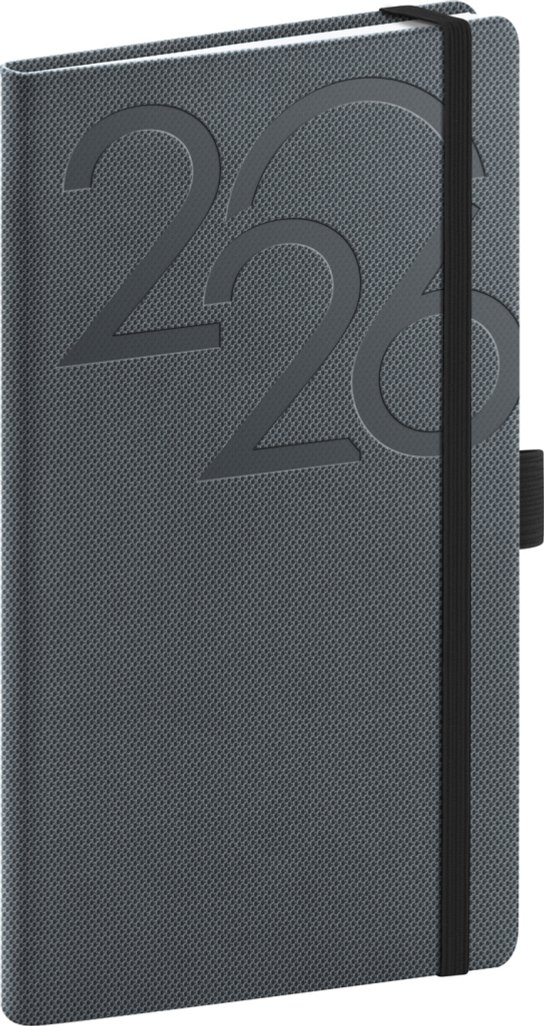 NOTIQUE Kapesní diář Ajax 2026, černý, 9 x 15,5 cm Presco Group