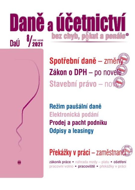Daně a účetnictví 8/2021 -  Jiří Plos