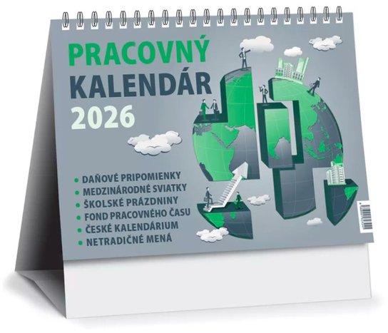 Stolový Pracovný kalendár 2026 (riadkový)