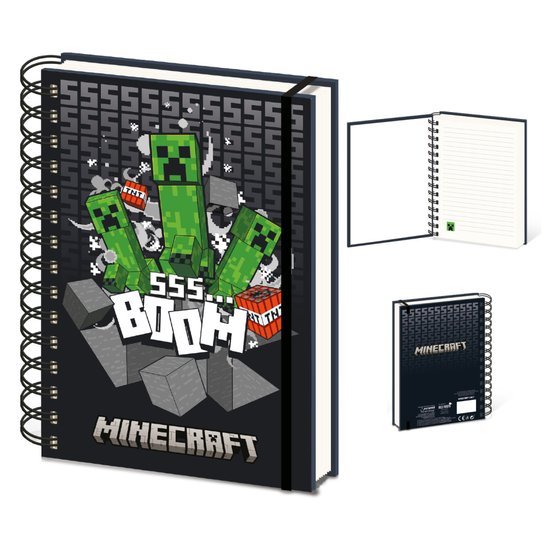 Minecraft blok A5 s kroužkovou vazbou 3D efekt