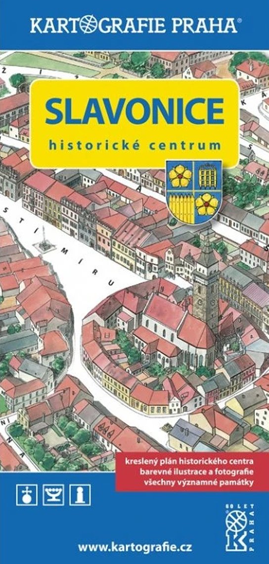Slavonice - historické centrum (Kreslená mapa)