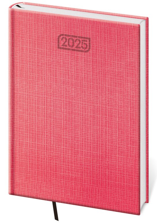 Denní diář 2025 A5 Zephir červený -  Autor Neuveden