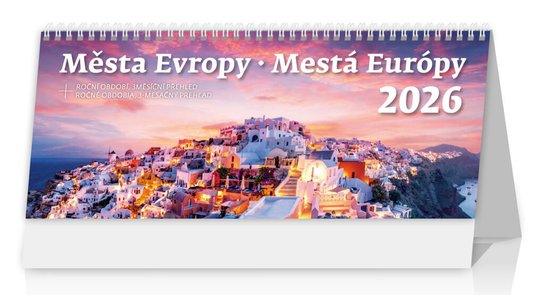 Stolní kalendář Města Evropy 2026 (sloupce)